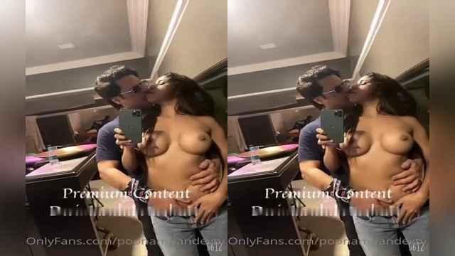 Poonam Pandey Topless Boobs pressed and Pussy fingured by Husband