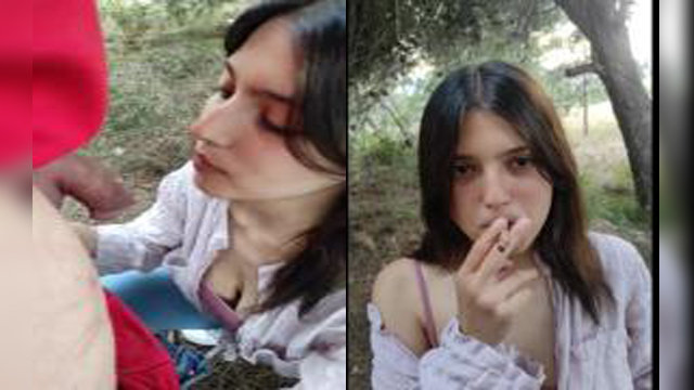 Gf smoking and fucking outdoor